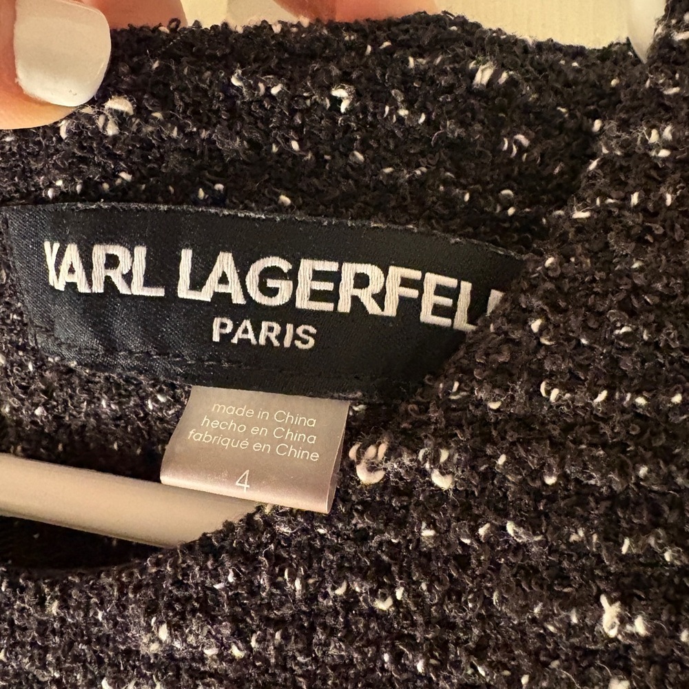 Karl Lagerfeld Black Tweed Dress - Picture 5 of 5